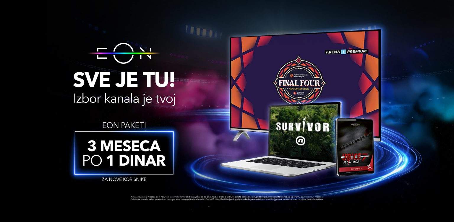 Nova EON akcija, svi paketi prva 3 meseca po jedan dinar mesečno